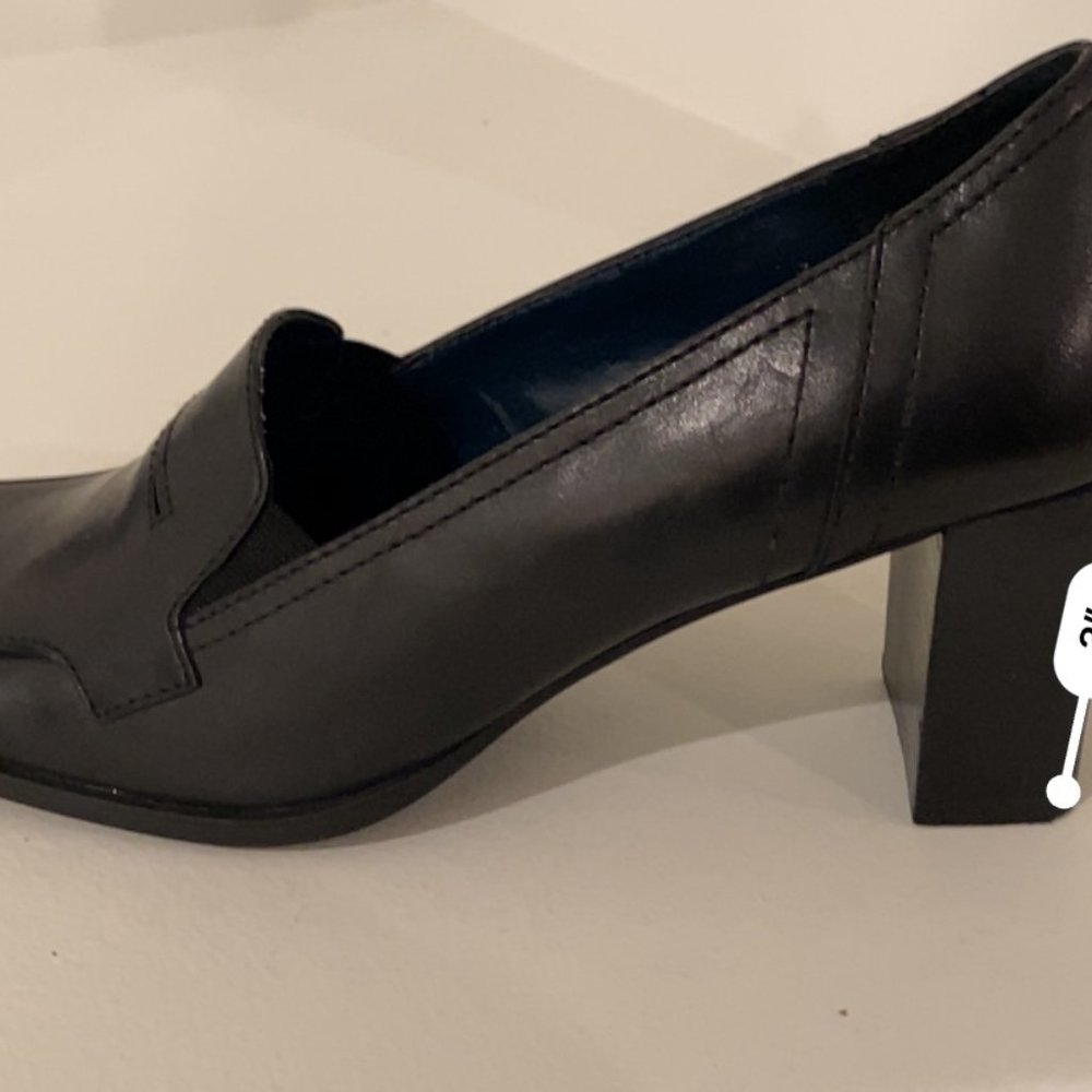 Liz Claiborne Black Milano Calf 3" Heel Shoe Size 8.5 - Picture 7 of 8
